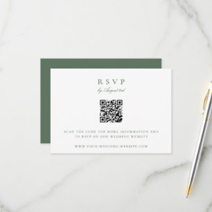 Botanische Crest Monogram QR Code Weddenschap RSVP Kaartje