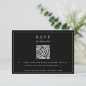 Botanische Crest Monogram QR Code Weddenschap RSVP Kaartje (Staand voorkant)