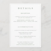 Botanische Crest Monogram Sage Weddenschap Details Informatiekaartje (Voorkant)