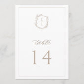 Botanische Crest Monogram Weddenafel Programmakaart (Achterkant)