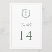 Botanische Crest Monogram Weddenafel Programmakaart (Achterkant)