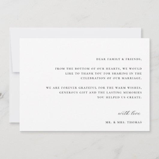 Botanische Crest Monogram Weddenfoto Bedankkaart (Achterkant)