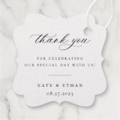 Botanische Crest Monogram Weddenschap Bedankjes Labels (Achterkant)