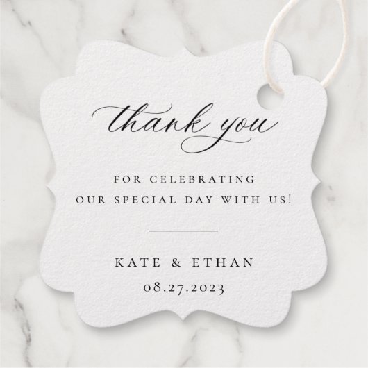 Botanische Crest Monogram Weddenschap Bedankjes Labels (Achterkant)