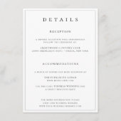 Botanische Crest Monogram Weddenschap Details Informatiekaartje (Voorkant)