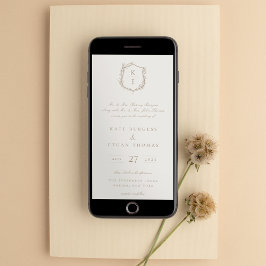 Botanische Crest Monogram Weddenschap Kaart