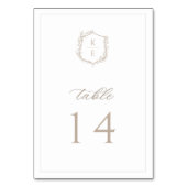 Botanische Crest Monogram Weddenschap Kaart (Achterkant)