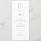 Botanische Crest Monogram Weddenschap Menu (Voorkant)