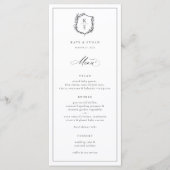 Botanische Crest Monogram Weddenschap Menu (Voorkant)
