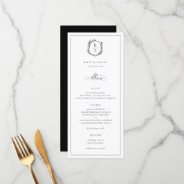Botanische Crest Monogram Weddenschap Menu