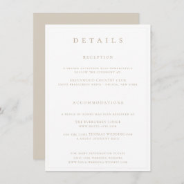 Botanische Crest Monogram Weddenschap met details Informatiekaartje