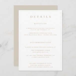 Botanische Crest Monogram Weddenschap met details Informatiekaartje