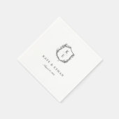 Botanische Crest Monogram Weddenschap Napkins Servet (Hoek)