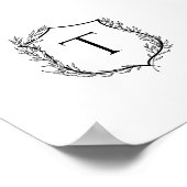 Botanische Crest Monogram Weddenschap Poster (Hoek)