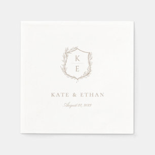 Botanische Crest Monogram Weddenschap Servet