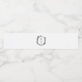 Botanische Crest Monogram Weddenschap Water Fles L Waterfles Etiket (Enkel label)