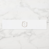 Botanische Crest Monogram Weddenschap Waterfles Etiket (Enkel label)