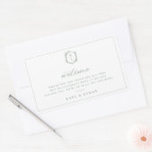 Botanische Crest Monogram Weddenschap Welkom Rechthoekige Sticker (Envelop)