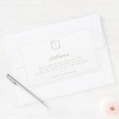 Botanische Crest Monogram Weddenschap Welkom Rechthoekige Sticker (Envelop)