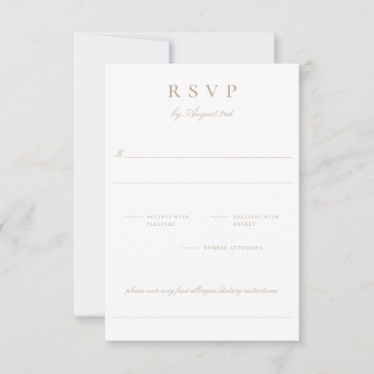 Botanische Crest Monogram Wedding RSVP Kaart (Voorkant)