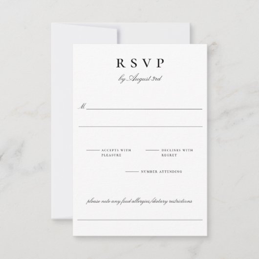 Botanische Crest Monogram Wedding RSVP Kaart (Voorkant)