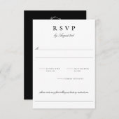 Botanische Crest Monogram Wedding RSVP Kaart (Voorkant / Achterkant)