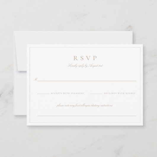 Botanische Crest Monogram Wedding RSVP Kaart (Voorkant)
