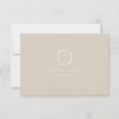 Botanische Crest Monogram Wedding RSVP Kaart (Achterkant)