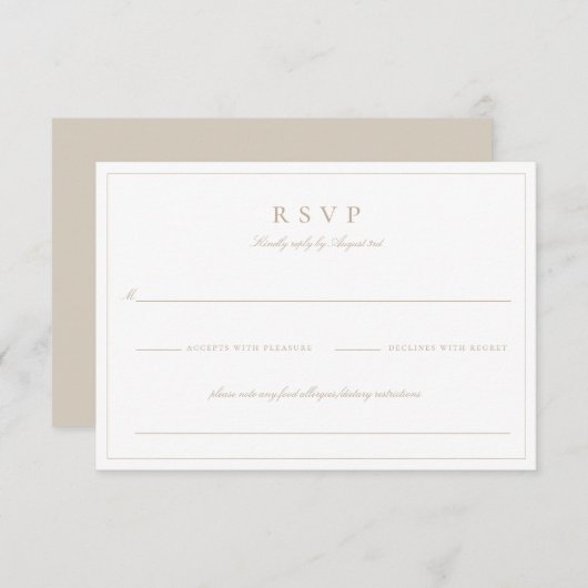 Botanische Crest Monogram Wedding RSVP Kaart (Voorkant / Achterkant)