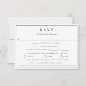Botanische Crest Monogram Wedding RSVP Kaart (Voorkant)