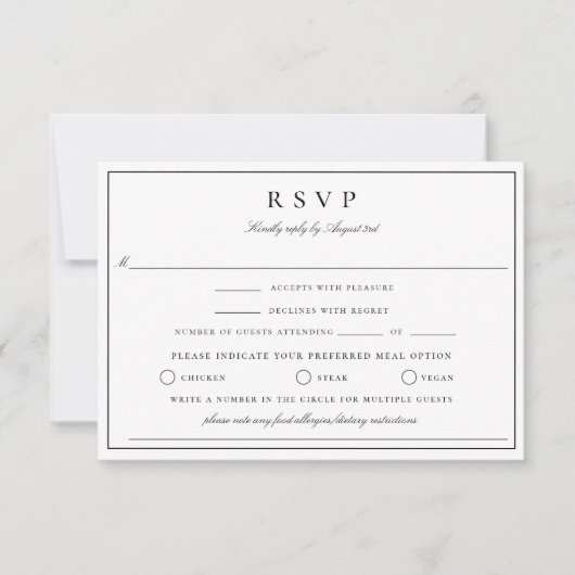 Botanische Crest Monogram Wedding RSVP Kaart (Voorkant)