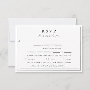 Botanische Crest Monogram Wedding RSVP Kaart