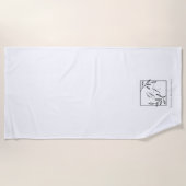 Botanische Crest | Tijdloze Monogram Strandhanddoe Strandlaken (Voorkant)