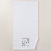 Botanische Crest | Tijdloze Monogram Strandhanddoe Strandlaken (Voorkant)