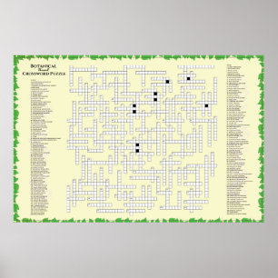 Botanische Crossword 156 planten om Funny Giant te Poster