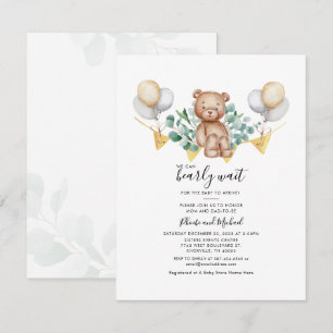 Botanische Cute Beer Eucalyptus Koppel Baby Shower Kaart