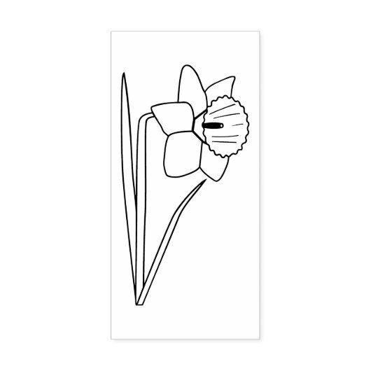 Botanische Daffodil Line Art Bloem Rubberstempel (Afrduk)