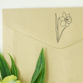 Botanische Daffodil Line Art Bloem Rubberstempel
