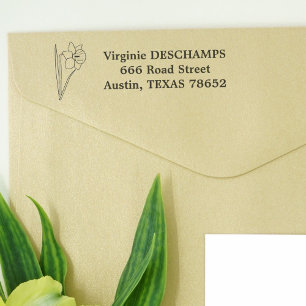 Botanische Daffodil Line Art Bloem Zelfinktende Stempel