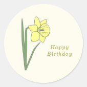 Botanische Daffodil Pastel Flower Sticker (Voorkant)