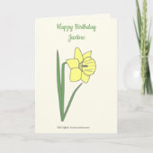 Botanische Daffodil Pastel Flower Verjaardag Kaart (Voorkant)