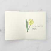 Botanische Daffodil Pastel Flower Verjaardag Kaart (Binnen)