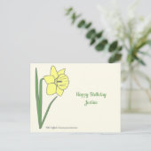 Botanische Daffodil pastelbloem Briefkaart (Staand voorkant)
