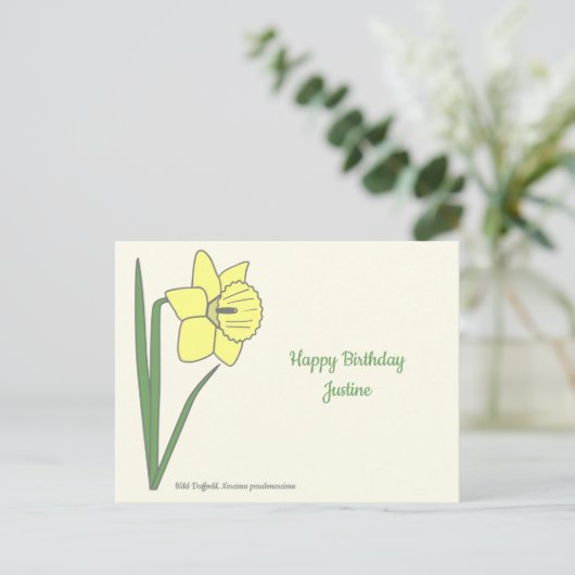 Botanische Daffodil pastelbloem Briefkaart (Staand voorkant)