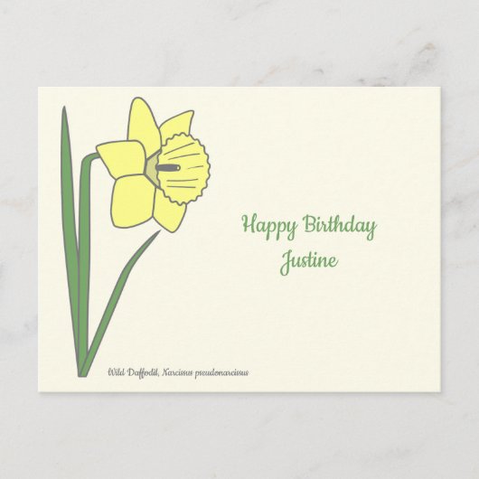 Botanische Daffodil pastelbloem Briefkaart (Voorkant)