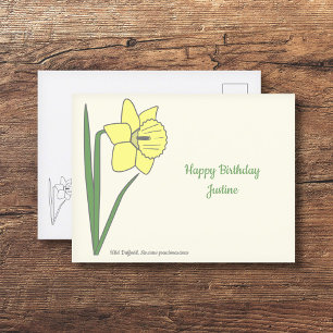 Botanische Daffodil pastelbloem Briefkaart