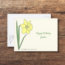 Botanische Daffodil pastelbloem Briefkaart