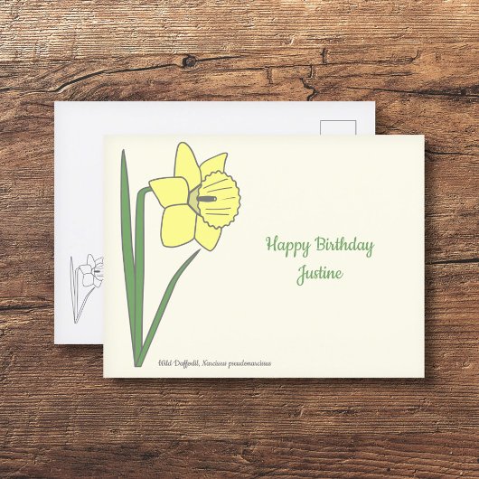 Botanische Daffodil pastelbloem Briefkaart