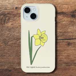 Botanische Daffodil pastelbloem iPhone 15 Case