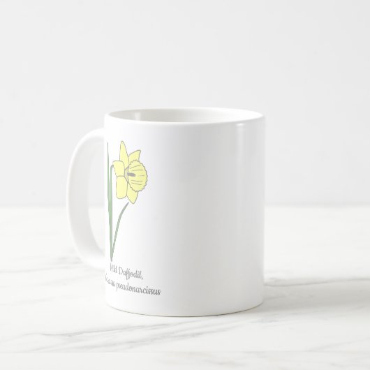 Botanische Daffodil pastelbloem Koffiemok (Voorkant links)